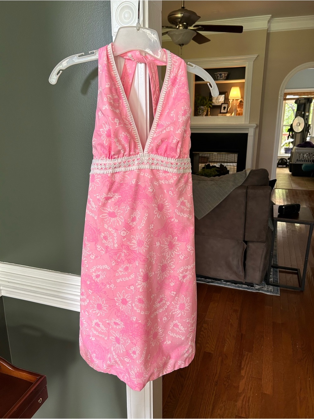 Lilly Pulitzer The Lilly Vintage 1960s Pink Floral Halter Top
